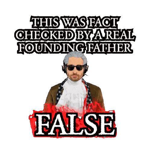 Man Giving Thumbs Down Fact Checked By Founding Father Sticker