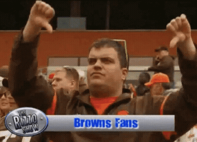 Man Giving Thumbs Down In Browns Jacket GIF