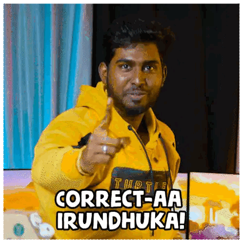 Man Giving Thumbs Up Correct-Aa Irundhuka Sticker