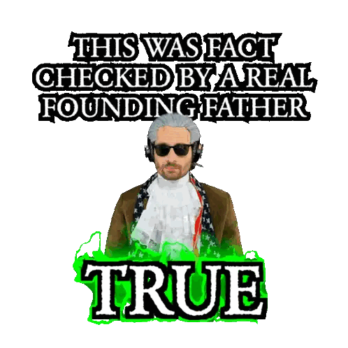 Man Giving Thumbs Up Fact Checked By Founding Father Sticker