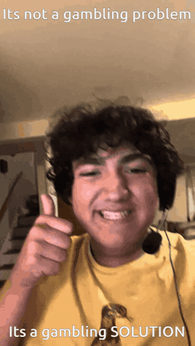 Man Giving Thumbs Up Gambling Solution GIF