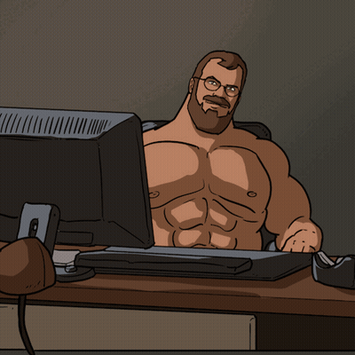Man Giving Thumbs Up In Front Of Computer GIF