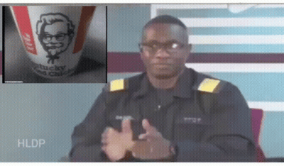 Man Giving Thumbs Up In Front Of KFC Cup GIF