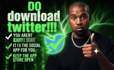 Man Giving Thumbs Up In Front Of Twitter Logo GIF