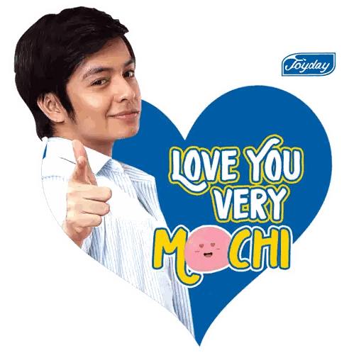 Man Giving Thumbs Up Love You Very Mochi Sticker