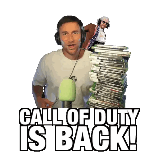 Man Giving Thumbs Up Next To Call Of Duty Games Sticker