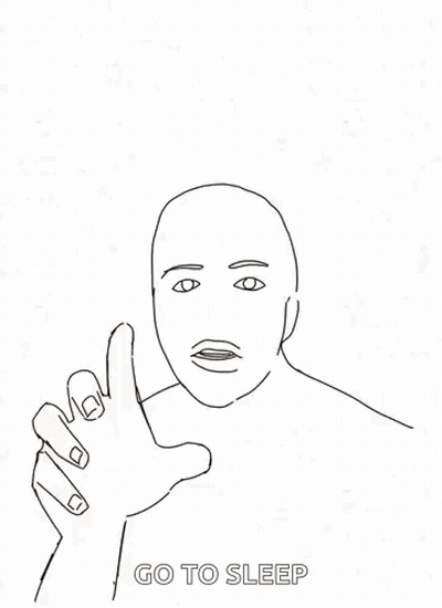 Man Giving Thumbs Up Saying Go to Sleep