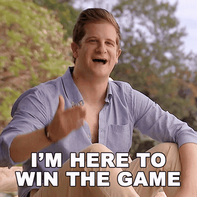 Man Giving Thumbs Up Saying I'm Here To Win The Game GIF