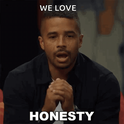 Man Giving Thumbs Up Saying We Love Honesty