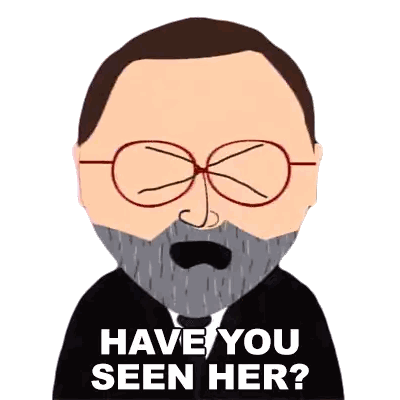 Man Glasses Beard Says Have You Seen Her Sticker