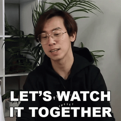 Man Glasses Black Hoodie Says Let's Watch Together GIF