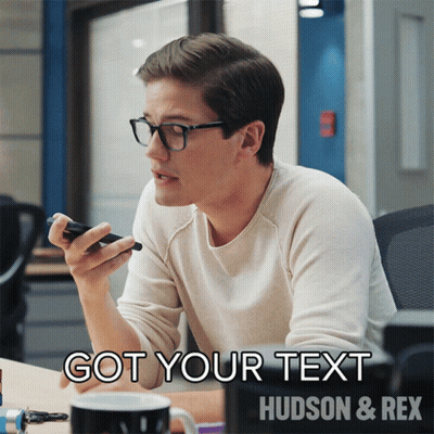 Man Glasses Got Your Text Hudson & Rex GIF