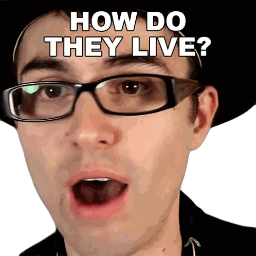 Man Glasses Hat How Do They Live Sticker