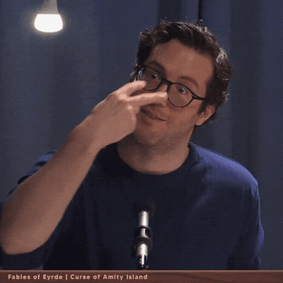 Man Glasses Microphone Fables Of Eyre Curse Of Amity Island GIF