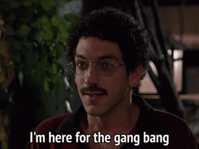 Man Glasses Mustache I'm Here For Gang Bang GIF