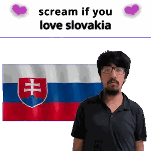 Man Glasses Saying Scream If You Love Slovakia Sticker