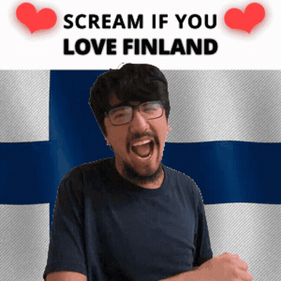 Man Glasses Screaming Scream If You Love Finland GIF
