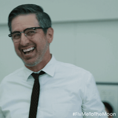 Man Glasses Tie Pointing Fly Me To Moon GIF