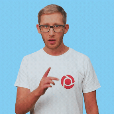Man Glasses White T-Shirt Red Circle On Chest GIF