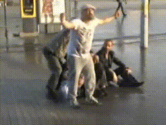 Man Got Blown Away Using Fire Hose GIF