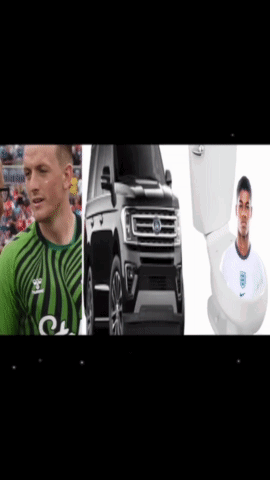 Man Green Shirt Near Black Car And Toilet GIF