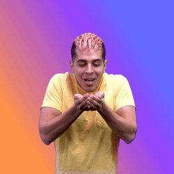 Man Greets Feliz Cumpleaños With Confetti GIF
