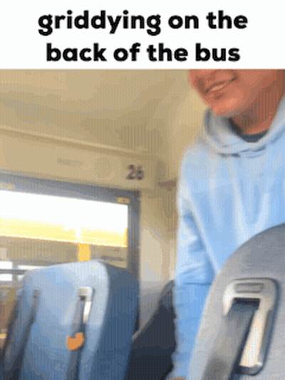 Man Griddying On School Bus GIF