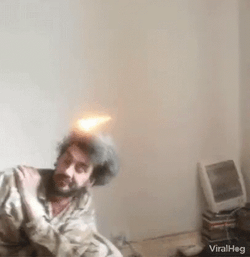 Man Hair On Fire In A Couch GIF