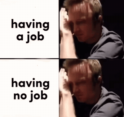 Man Hands On Head Having Job And No Job GIF
