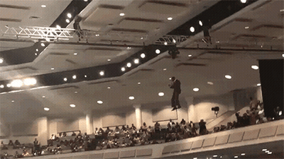 Man Hanging From Ceiling GIF