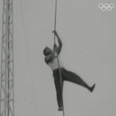 Man Hanging From Rope GIF