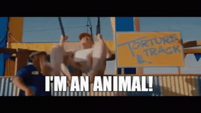 Man Hanging From Rope Torture Track Sign GIF