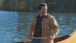 Man Happily Riding The Canoe GIF