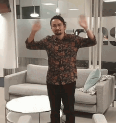 Man Happily Waving Goodbye GIF