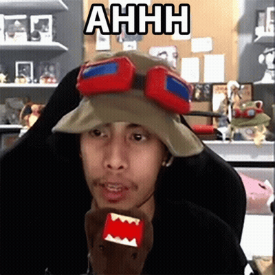 Man Hat Goggles Holding Stuffed Animal Ahhh GIF