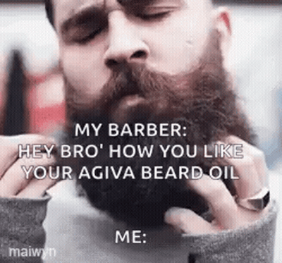 Man Having Beard Oil Applied GIF