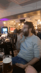 Man Having Beer Gun To Head  Playful  GIF