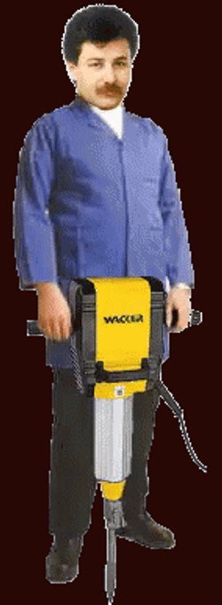 Man Head Shaking While Using A Jackhammer GIF