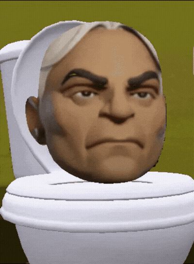 Man Head Sitting On Toilet GIF