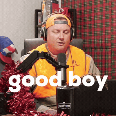 Man Headphones Orange Vest Microphone Saying Good Boy GIF