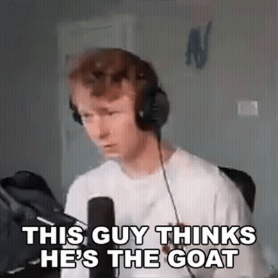 Man Headphones Saying This Guy Thinks He's Goat GIF