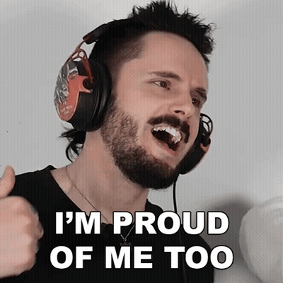 Man Headphones Thumbs Up I'm Proud Of Me Too GIF