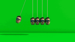 Man Heads As Newton Pendulum GIF