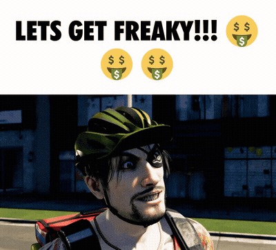 Man Helmet Backpack Says Lets Get Freaky GIF