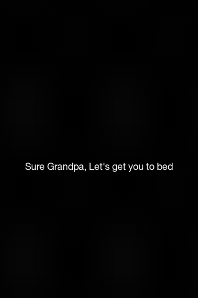 Man Helping Elderly Grandpa To Bed GIF
