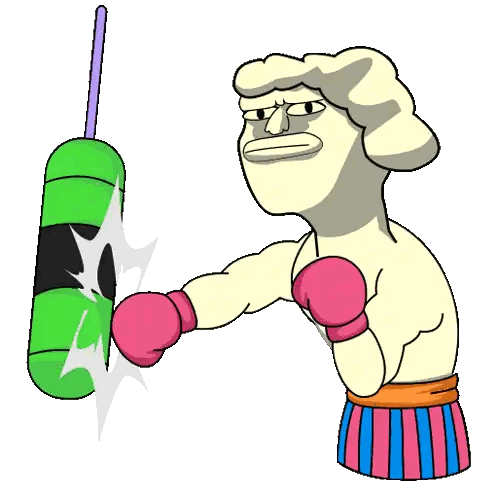 Man Hitting Punching Bag With Boxing Gloves Sticker