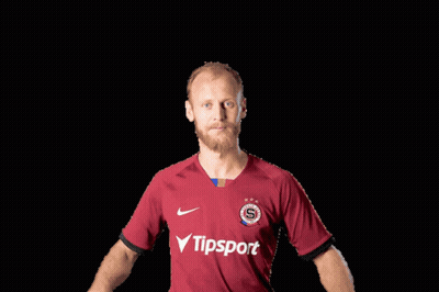 Man Holding AC Sparta Praha Scarf GIF
