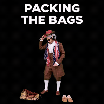 Man Holding American Flag And Packing Bags GIF