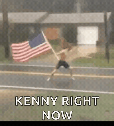 Man Holding American Flag On Roadside GIF