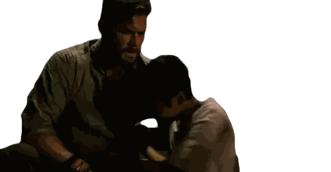 Man Holding Another Man's Head Sticker